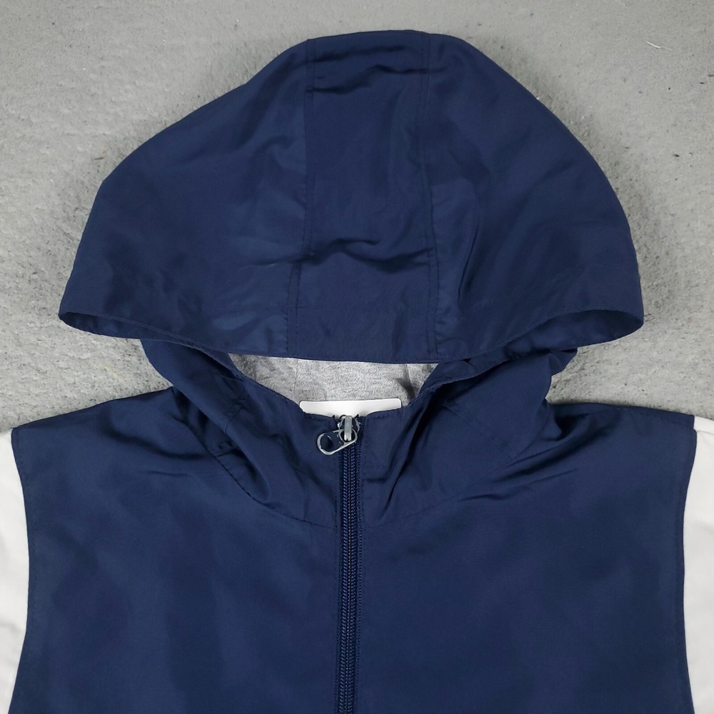 Reebok Jacket Womens Large Blue Vintage Full Zip Windbreaker Hooded 043144 - Picture 2 of 8